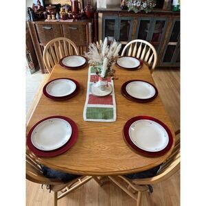 Corelle Farmhouse Blue Dinner Plates Set of 6 Corning Vitrelle White Blue Red